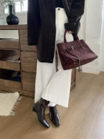 Versión coreana de versátil tubo corto botas delgadas nueva con falda botas cortas de tacón grueso zapatos franceses de mujer - details 20