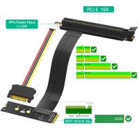 Tarjeta adaptadora elevadora de tarjeta gráfica M.2 NGFF Key M a PCIe 16x, Cable de extensión Nvme a pci-express 16X (dirección izquierda) - details 2