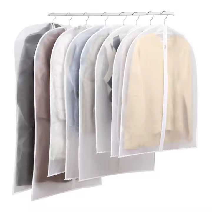 Youngshion Paquete de 5 fundas para ropa gruesas a prueba de polvo, organizador de armario, bolsas impermeables a prueba de polillas con cremallera para abrigos, trajes, vestidos - 1