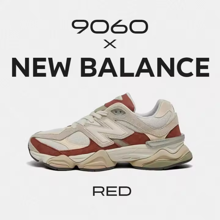 Leten 100% original 9060 Zapatillas Rice Red U9060JF Zapatos deportivos informales para hombre y mujer Zapatos de trabajo - 1
