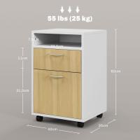 Mueble de Oficina Móvil con Cajón y Gabinete Soporte de Impresora con Ruedas Tamaño 40x35x60 cm - details 2