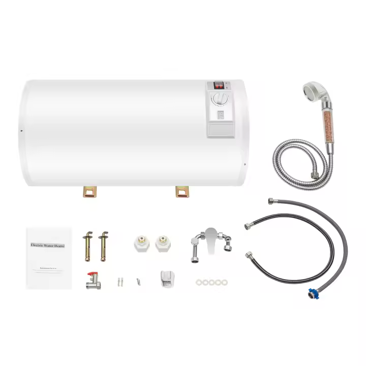 Calentador de Agua Caliente Eléctrico 2000 W Caldera Inteligente Caldera de Agua Caliente de Pared 80 L Incluye Válvula de Seguridad, Cabezal de Ducha y Manguera, IPX4, Temperatura de Calentamiento 25-75 ° C - 1