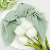 Servilletas de Algodón Tejido Juego de 10/20/50pcs en Verde Menta Ideal para Decoración de Bodas - details 2