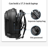 Mochila de compresión al vacío para hombre, bolsa de viaje para portátil de 17,3 pulgadas, gran capacidad, apta para negocios, escuela y uso al aire libre, viajes, bandolera, multifunción - details 3
