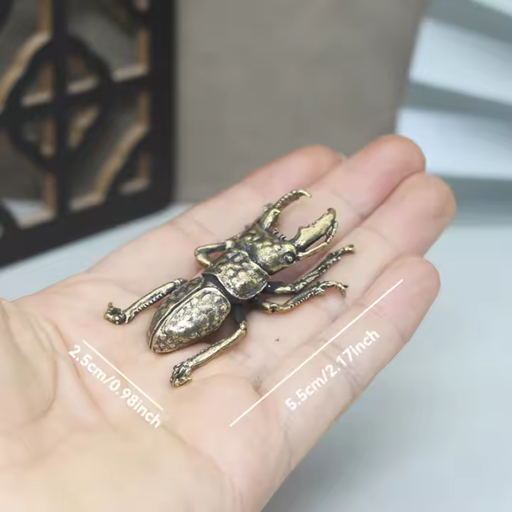 Figura de araña de terror de latón, juguete Tricky, unicornio, escarabajo, insecto, escultura, estatua, decoración del hogar, adornos de coche, llaveros colgantes - 1