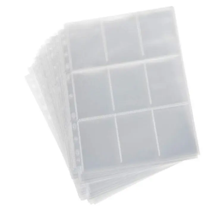 Álbum de fotos, libro de tarjetas transparente, papel, 9 carteras de rejilla, colección de páginas de álbum, fundas para tarjetas de juego, almacenamiento de tarjetas - 1