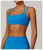 Sujetador de Yoga suave con espalda de belleza para mujer, entrenamiento de gimnasio, deportes de secado rápido, Top elástico con doble hombro y cuello, ropa interior para correr y Fitness al aire libre - details 20