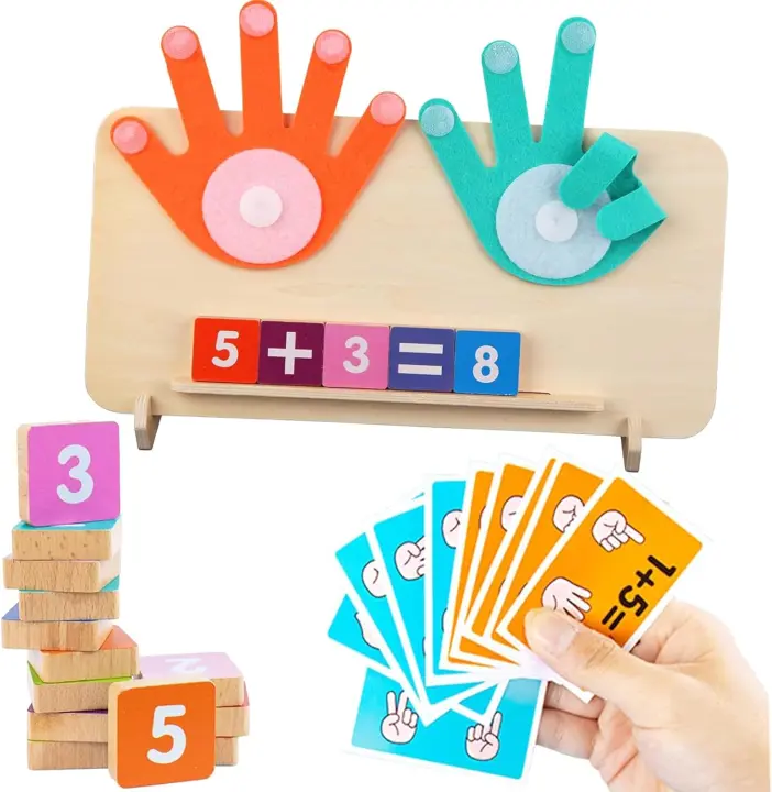 Juegos Educativos Niños 3-6 Años, Juguetes Montessori Matemáticas, Contando Juego de Aprendizaje, Juguete de Madera 3 4 5 Años Niños Niñas - 1