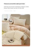 Juegos de cama a rayas de terciopelo de leche, ropa de cama gruesa, funda de edredón, Sábana, funda de almohada, decoración de dormitorio, cálido, invierno, cuatro piezas - details 2