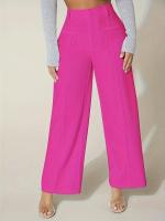 Pantalones de pierna recta para mujer, cintura alta, ropa blanca elegante y elegante, pantalones de moda coreana - details 7