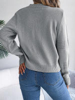 Jersey holgado informal de manga larga para mujer, Jersey de punto liso con cuello redondo, color blanco, para oficina, otoño e invierno, 2023 - details 14