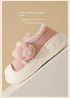 Zapatillas de interior para mujer, zapatos de algodón Mao con forro polar cálido antideslizante, suela gruesa, suela de EVA, otoño e invierno, novedad de 2024 - details 5