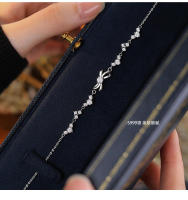 S999 Pulsera con lazo de circón brillante, joyería de plata pura, ligera, versátil, elegante y dulce para chica - details 2