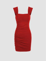Vestido de cuello cuadrado de mujer con temperamento y falda corta - details 4
