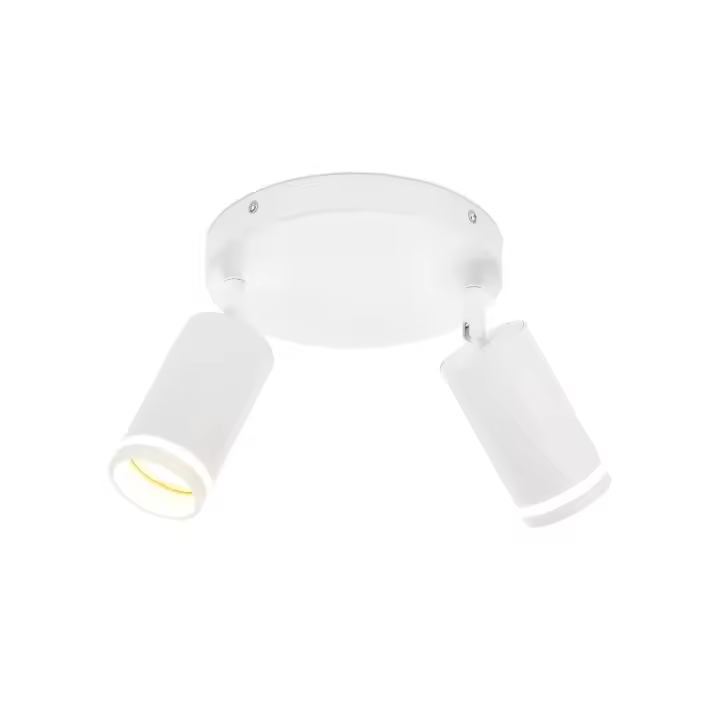 CBJKTX Plafón LED de 2 llamas - Plafón blanco GU10 Foco giratorio Aplique de pared de madera Foco de pared para salón - 1