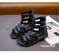 Sandalias Gladiador Niña, Zapatos Princesa con Banda Estrecha, Botas Romanas, Color Blanco y Negro, Verano 2022 - details 12