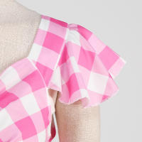 Vestido de fiesta de línea A con cuello en V y estampado de lunares de verano para mujer - details 7