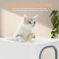 PAWZ Road Caja de arena plegable para gatos con cuchara para arena, inodoro grande para gatos, entrada frontal y salida superior, bandeja de arena para gatos fácil de limpiar con tapa, suministros para mascotas - details 3