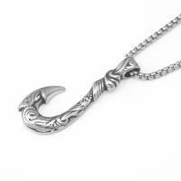 Collar con colgante de anzuelo fundido de acero inoxidable para hombre, moda urbana punk retro de Hip Hop rock - details 4