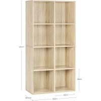8 Compartimentos de Almacenaje, Libreria Biblioteca para Casa y Oficina, Estanteria de Piso Moderna60x29,5x121cm - details 3