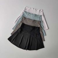 Pantalones cortos deportivos de cintura alta para mujer, pantalones cortos de Yoga Fiess, secado rápido, faldas deportivas para correr, falda de tenis, ropa de Golf, verano - details 1