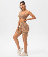 SHINBENE Pantalones Cortos de Deportista de Nylon Impresión Camo Cintura Alta Sin Costuras - details 6