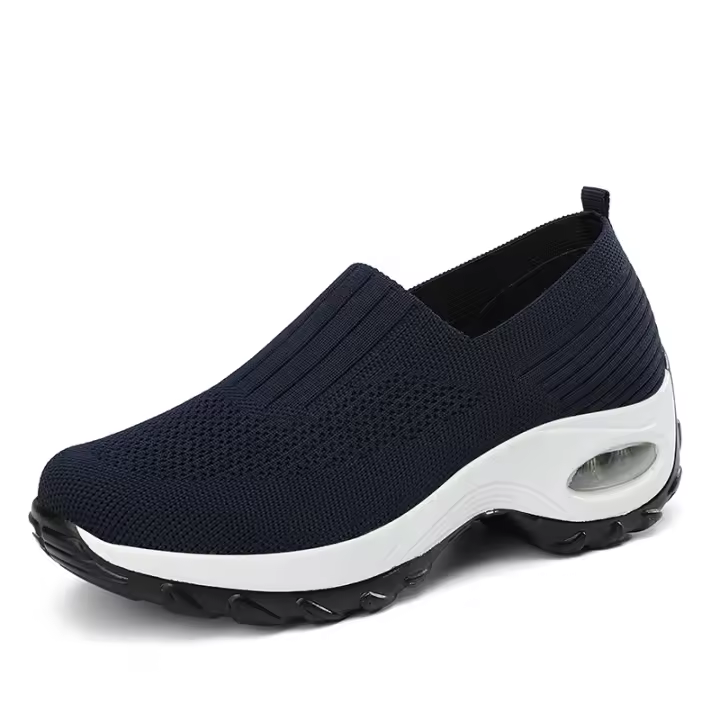 Atos informal apto para caminar para mujer, cómoda plataforma de brazalete y cojín de aire, moderno, azul 9 - 1