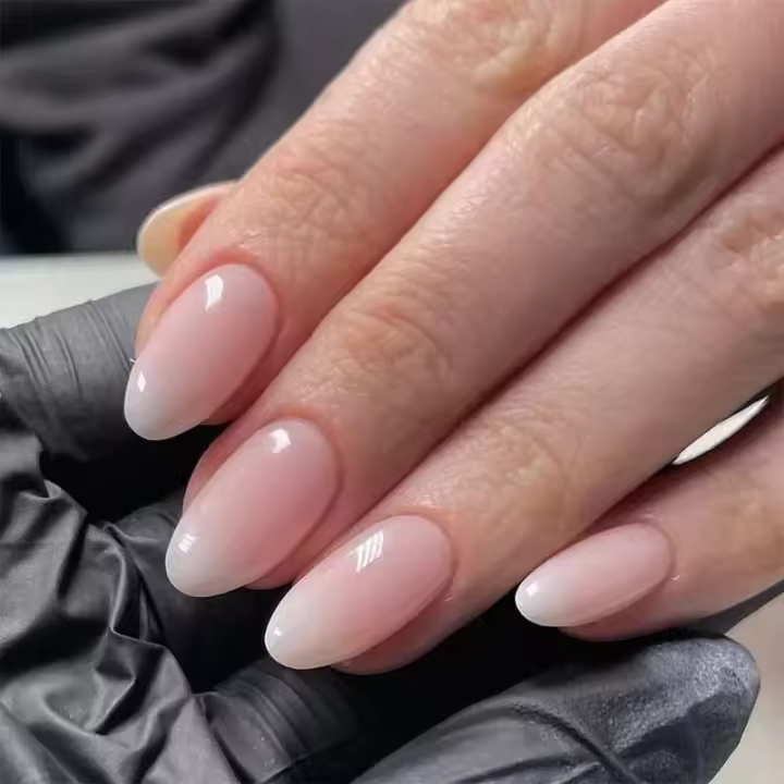 24 UDS Almendra Degradable Desmontable Color Sólido Naranja Simplemente Presione sobre la Punta Falsa con Pegamento de Uñas Largo Rosa Y2K - 1