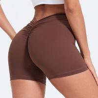Pantalones cortos con espalda en V para mujer, Shorts sexys de cintura alta para Yoga, levantamiento de cadera, ajustados de nailon, para entrenamiento deportivo y Fitness - details 0