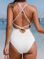 Traje de Baño de Una Pieza Ajustado Color Sólido Sexy sin Espalda Material de Nylon de Alta Elasticidad Estilo de Moda para Mujeres Primavera/Verano - details 12