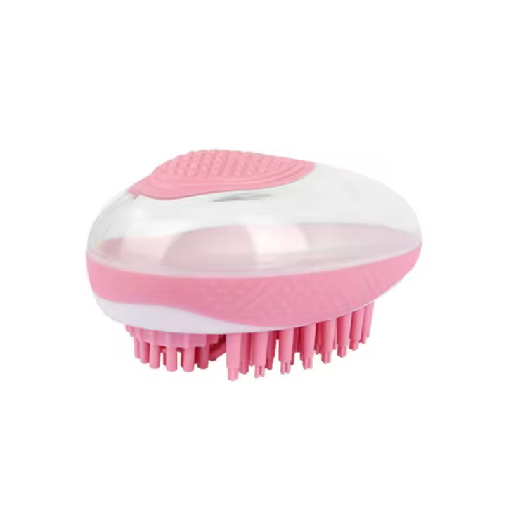 Suave con dispensador de champú, cepillo de baño para perros, peine de silicona 2 en 1, cepillo de masaje para gatos, peine de ducha portátil antideslizante para mascotas, aseo - 1