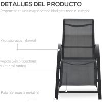 Conjunto de Tumbonas Exteriores de Jardín Dos Piezas con Mesa Auxiliar de Vidrio Templado - details 5