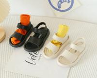 Sandalias de verano para niños y niñas, zapatos suaves y transpirables con gancho de color puro, a la moda, para la playa - details 4