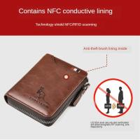 Cartera De Cuero Para Hombre Lujo Monedero Con Bolsillo Para Monedas Y Tarjetas RFID Cierre De Cremallera Regalo Para Hombres Bolsa De Dinero - details 15