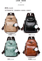 Mochila informal vintage de cuero PU para mujer, morral pequeño de viaje a la moda, color verde y negro - details 4