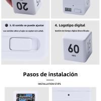 El cubo de Rubik temporizador estudiantes especial aprender hacer niños escribir deberes cocina flip tiempo recordatorio cuenta atrás temporizador - details 7