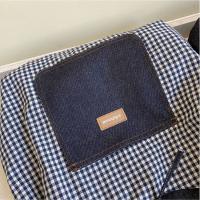 Bolso de tela de doble cara a cuadros, chaleco vaquero, estilo coreano, bolso de hombro vaquero Retro, bolso de mano de gran capacidad, bandolera Bohemia - details 10