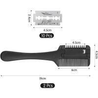 Cortador de Pelo de Doble Cara para el Hogar, Navaja de Acero Inoxidable, 2 piezas, 10 Cuchillas - details 1