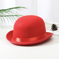 Halloween Men Women Magician Hats Cap Gentleman Jazz Hat Top Hat Black Red Party Bowler Hat - details 12