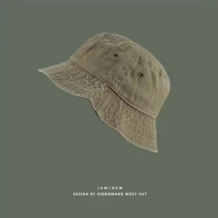 Gorra de pescador de mezclilla lavada de Color sólido de estilo coreano, sombrero de pescador de viaje para adolescentes, sombrero de pescador de senderismo de ala grande, Unisex - 1