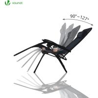 Set de 2 Sillas de Jardín Plegables Silla de Gravedad Cero Reclinable con Soporte para Bebidas y Reposacabezas Extraíble Carga Máxima 120kg Negro - details 10