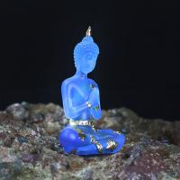 Figuritas de Buda de resina de imitación hechas a mano, estatua de Buda sentado realista, fondo plano transparente, Mini adorno budista para oficina - details 13