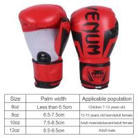 Guantes de boxeo profesionales de Taekwondo, cuero de Pu grueso, una vez moldeado, vejiga interior, transpirables, Sanda Fighting, 1 par - details 8