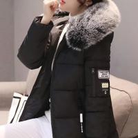 Moda mujer invierno algodón abrigo Parka grueso acolchado relleno con capucha longitud media cálido Zip Up Slim señora abajo abrigo largo - details 11