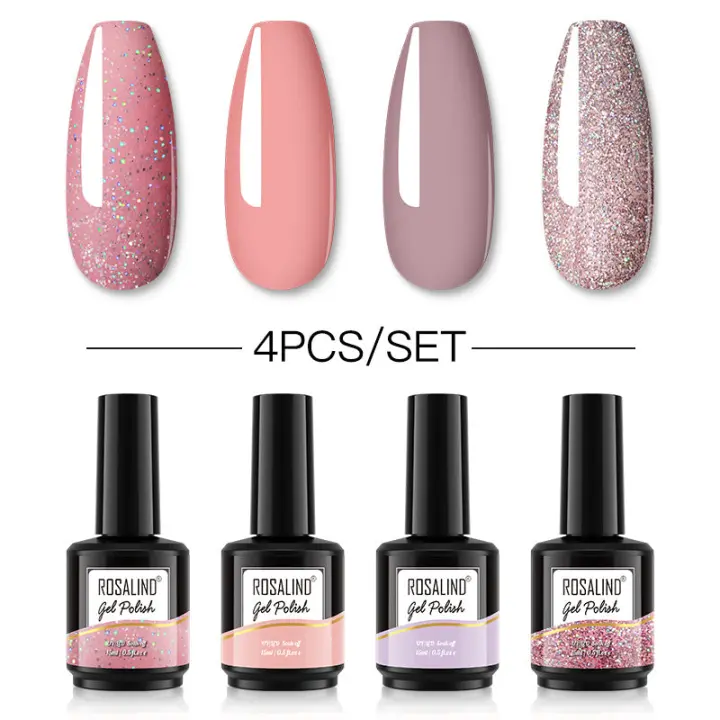 ROSALIND-Juego de esmaltes en Gel para uñas, Kit de manicura semipermanente con purpurina, necesita capa Base y superior, UV, LED - 1
