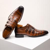 Zapatos de cuero transpirables de vestir para hombre con relieve. - details 11