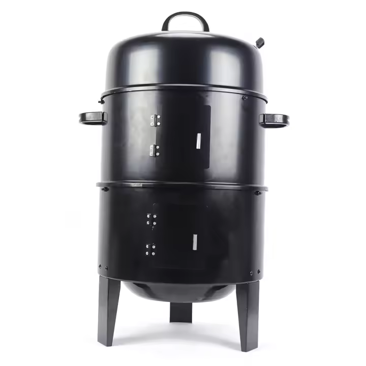 Barril de Parrilla 3-en-1 Ajustable 84cm, Red de Carbono, Termómetro, Doble Capa para Estofado - 1