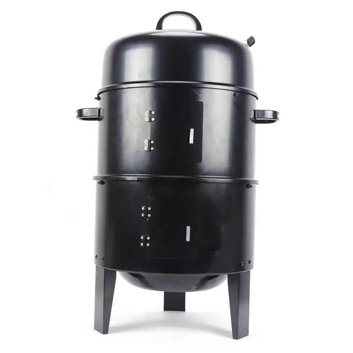 Barril de Parrilla 3-en-1 Ajustable 84cm, Red de Carbono, Termómetro, Doble Capa para Estofado - 1
