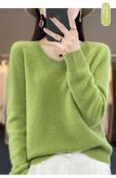 2024 100% Merino pura lana con cuello en V Otoño e Invierno suéter nuevo suéter de cachemira de las mujeres Casual de punto Top DMR201 - details 10