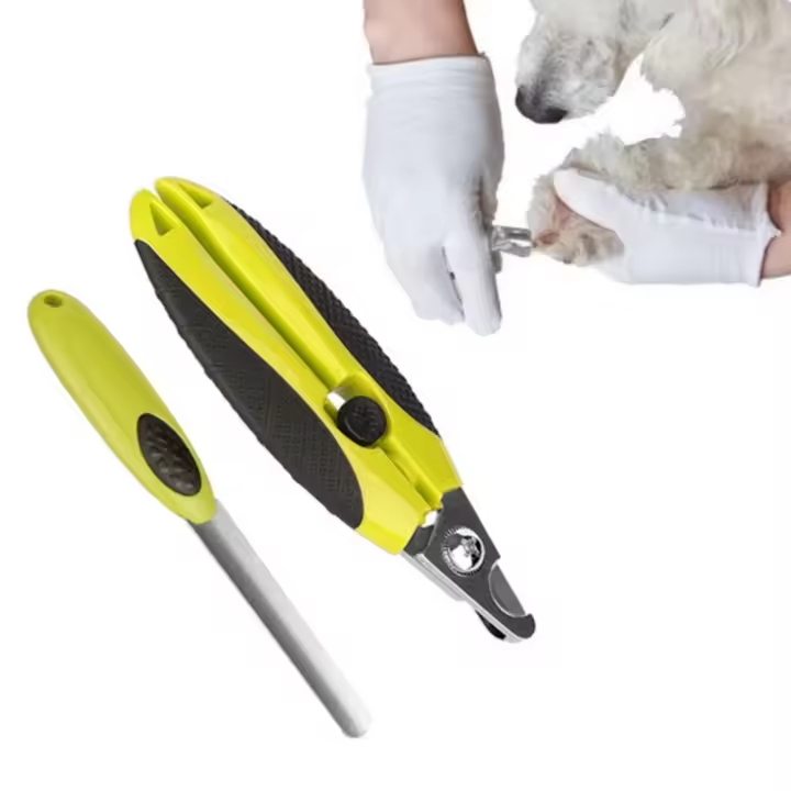 Juego de cortaúñas para perros de acero inoxidable, mango antideslizante resistente al desgaste, molinillo de uñas para mascotas, raspador de uñas para perros profesional - 1